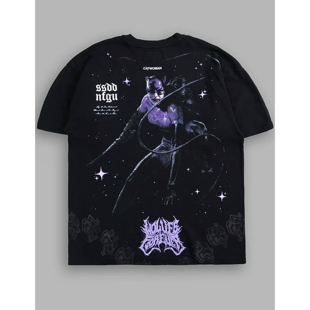 Darc Sport x Dc Batman Catwoman Side by Side Premium Oversized Tee Large